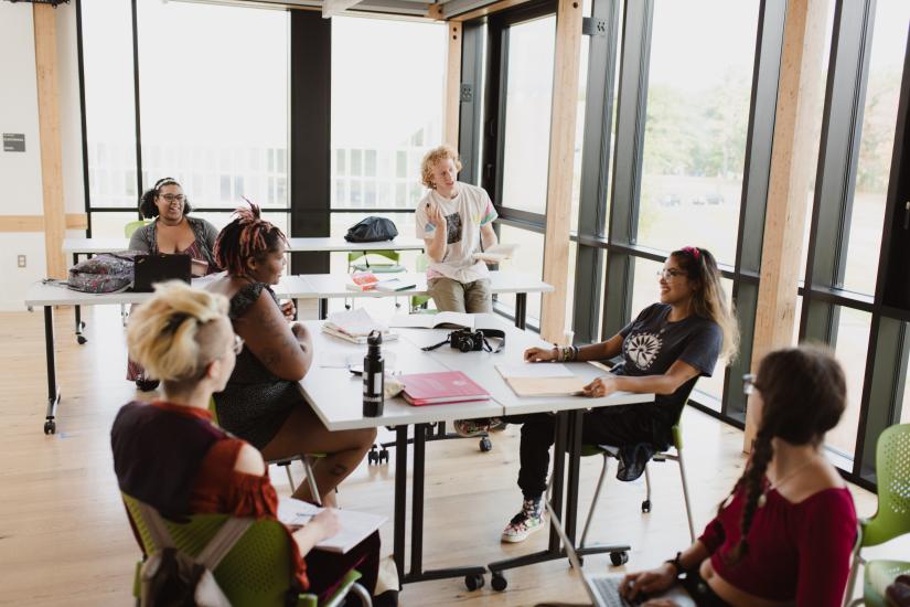 A group of students studying.